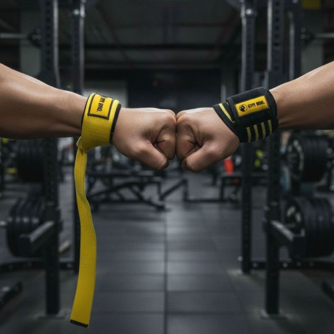 combo straps + muñequeras Gym Bro