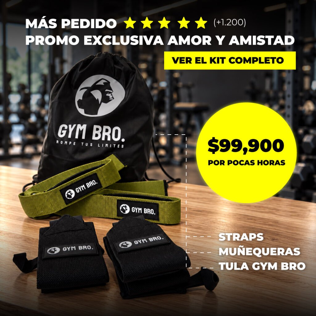 Kit straps muñequeras gym bro ad promo
