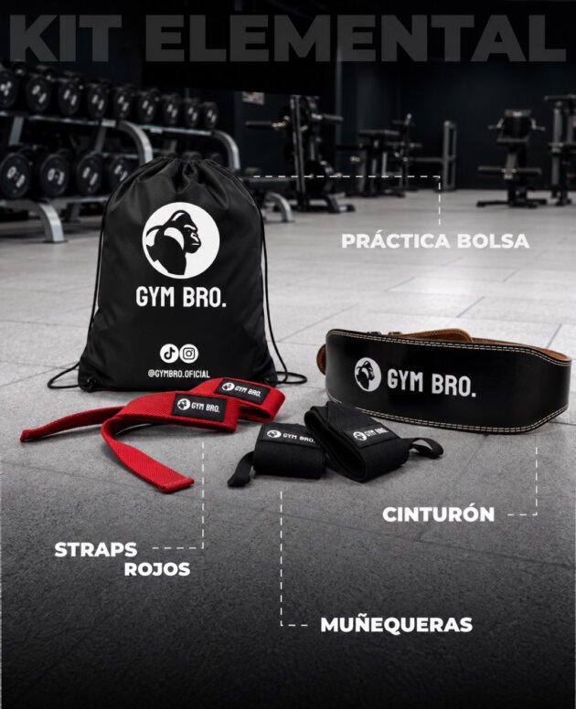 Kit Elemental Gym Bro Straps Rojos