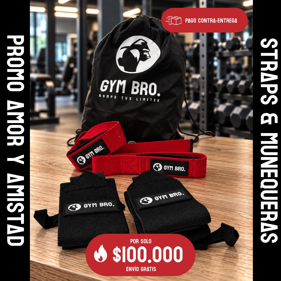 Kit straps & muñequeras Gym Bro