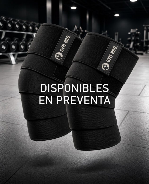 Vendas rodilleras color negro Gym Bro